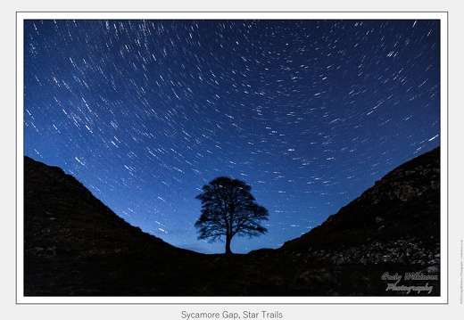 01-Sycamore Gap, Star Trails - (2880 x 1920)